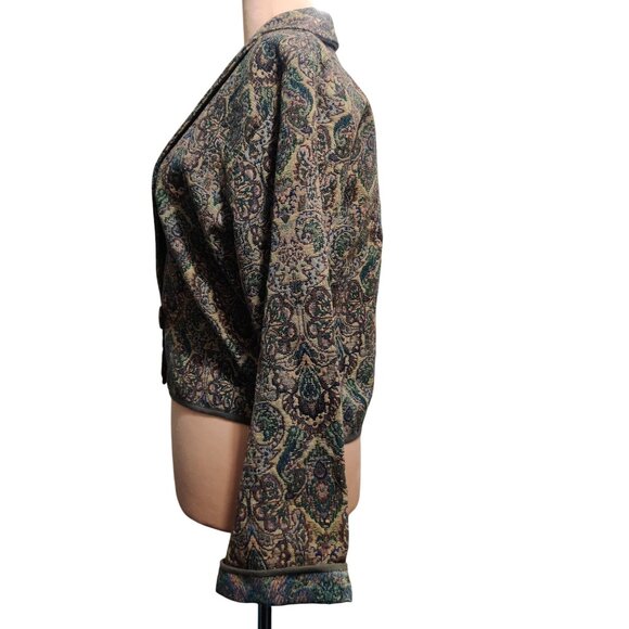 Flashback L Womens Jacket Cropped Paisley Tapestry Boho Cottagecore 90s Vintage - Picture 5 of 14